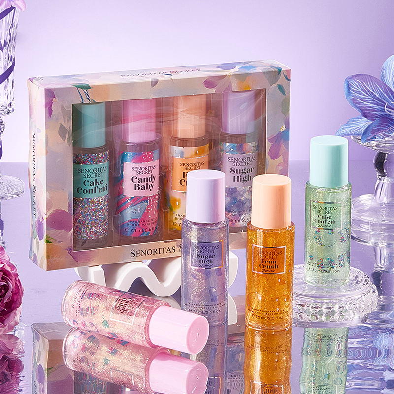 4szt. 75ml*4 woda perfumowana Florals Spray do ciała Kobiecy owocowy zestaw upominkowy 75ml mgiełki do ciała